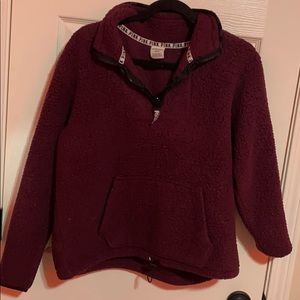 PINK Sherpa quarter zip jacket
